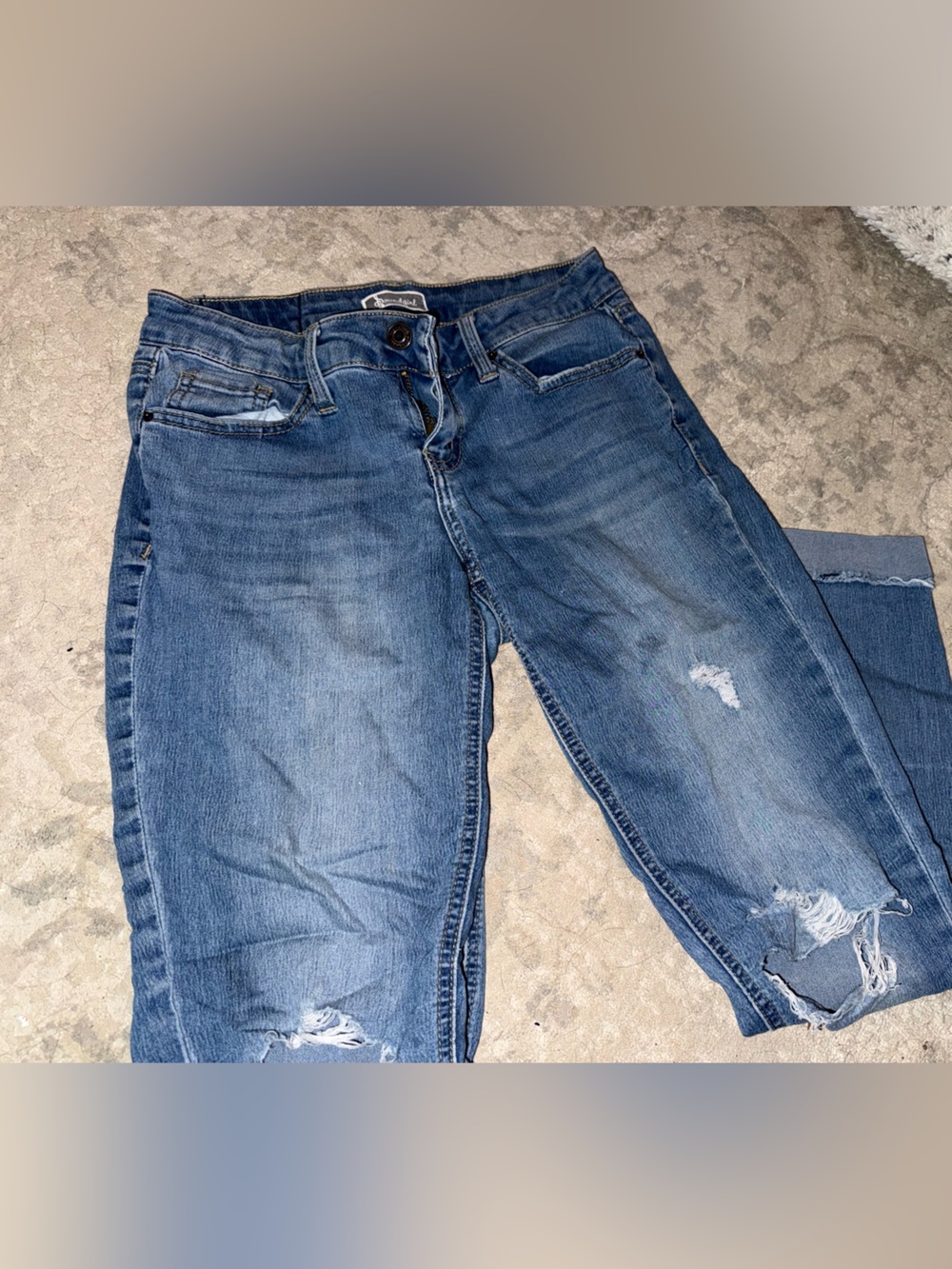 Soundgirl Blue Skinny Ripped Jeans